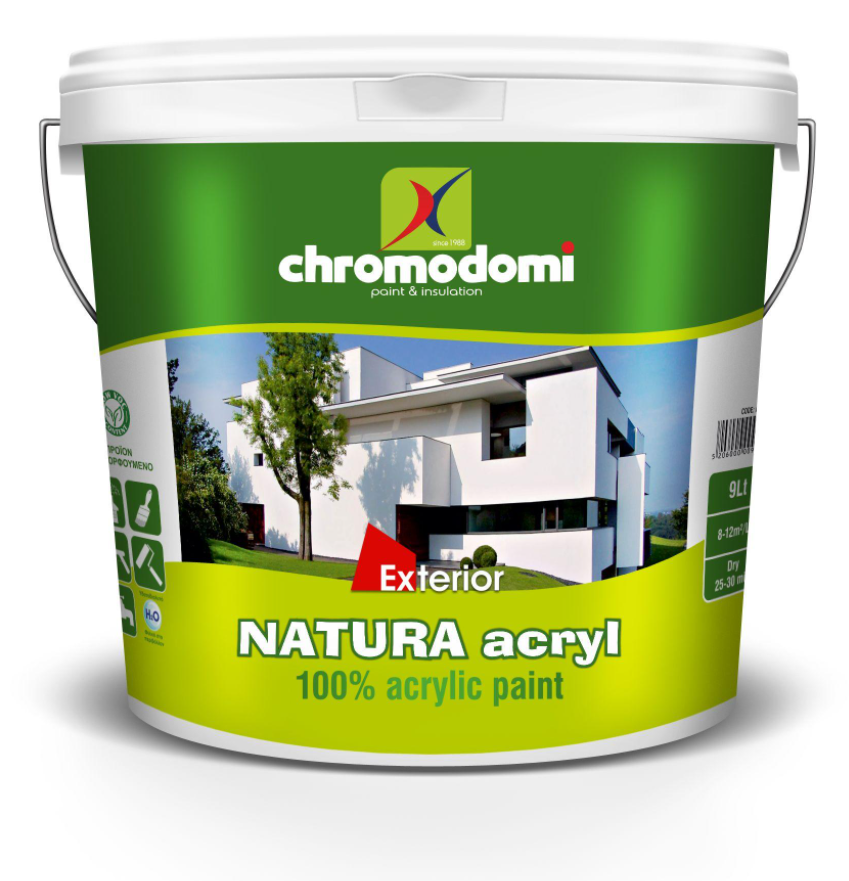 აკრილის საღებავი NATURA-ACRYL (1ლ. 3ლ. 9ლ. 15ლ) — ექსტერიერის საღებავი